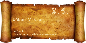 Wéber Viktor névjegykártya